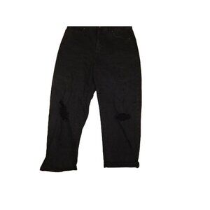 Macy's Style & Co. Size 10 Black Denim Curved ripped Distressed Jeans